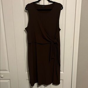 J. Jill Sleeveless Side-Tie Midi Dress in Deep Brown